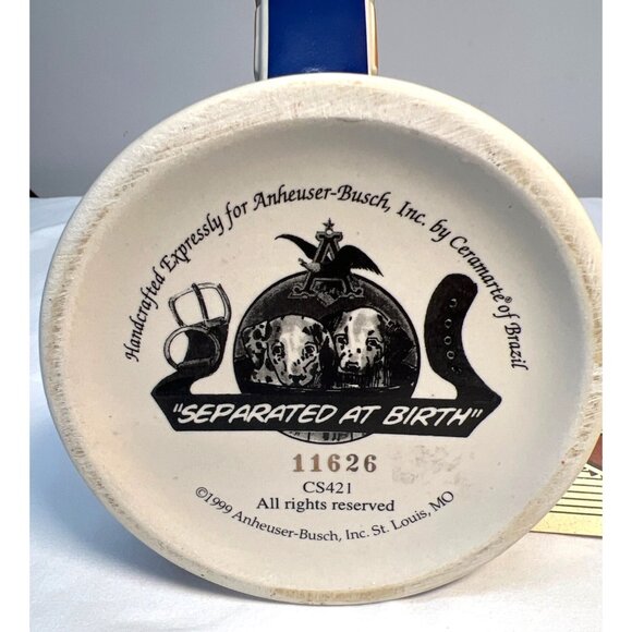 Budweiser Collector Edition Dalmatian Dog Stein With Pewter Lid & Certificate - Picture 7 of 7